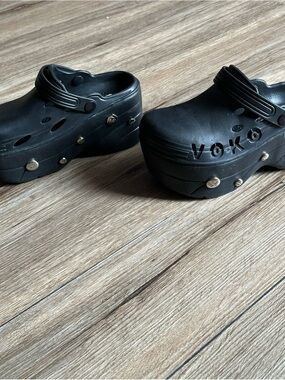 Voko Platform Clogs Womens Platform Slip-On Shoes With Bling Charms Size 5